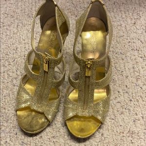 Gold sparkle Michael Kors heels